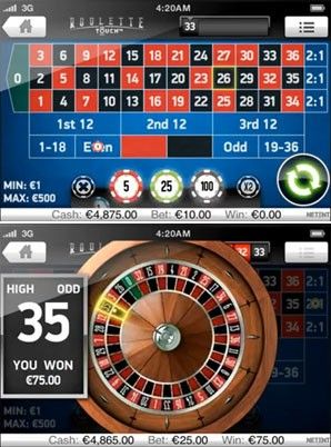 roulette touch screenshot